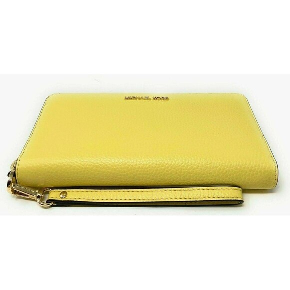 New Michael Kors Jet Set Large Travel Continental wallet Leather Buttercup - Picture 2 of 5